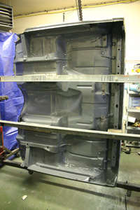 underside of cab after gray primer